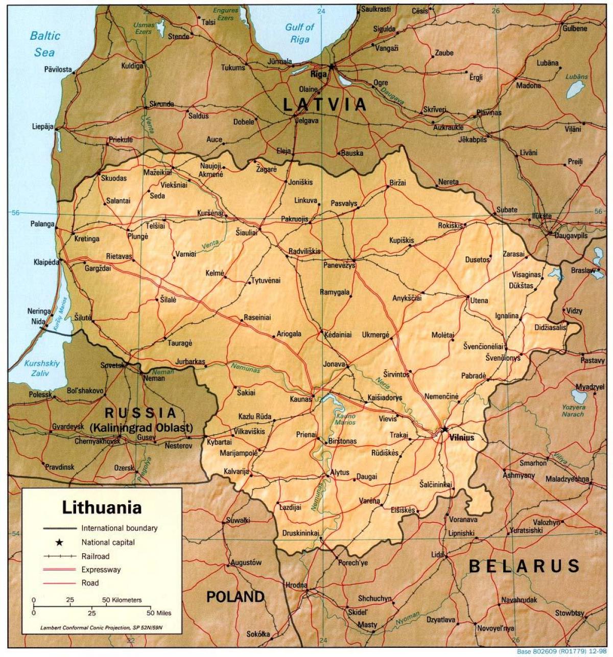 Karte von Litauen 1900