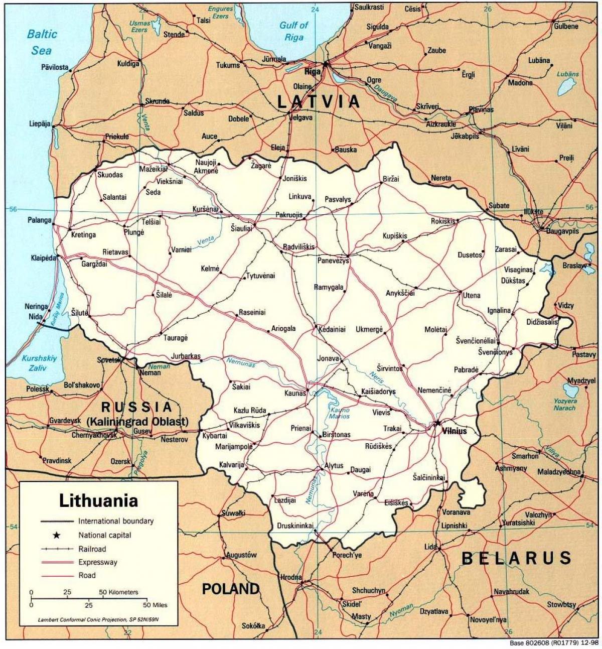 die Karte zeigt die Litauen