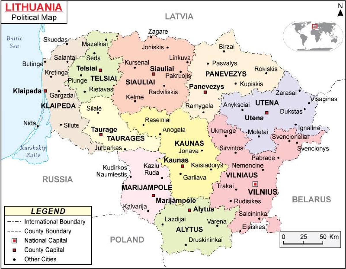 Karte von Litauen politische
